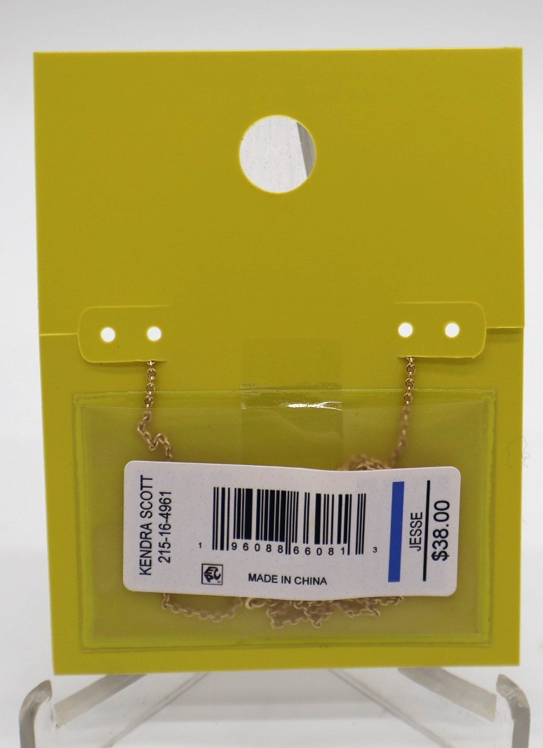 Kendra Scott Jesse Pendant Necklace 14K Gold Over Brass Rose Quartz NWT