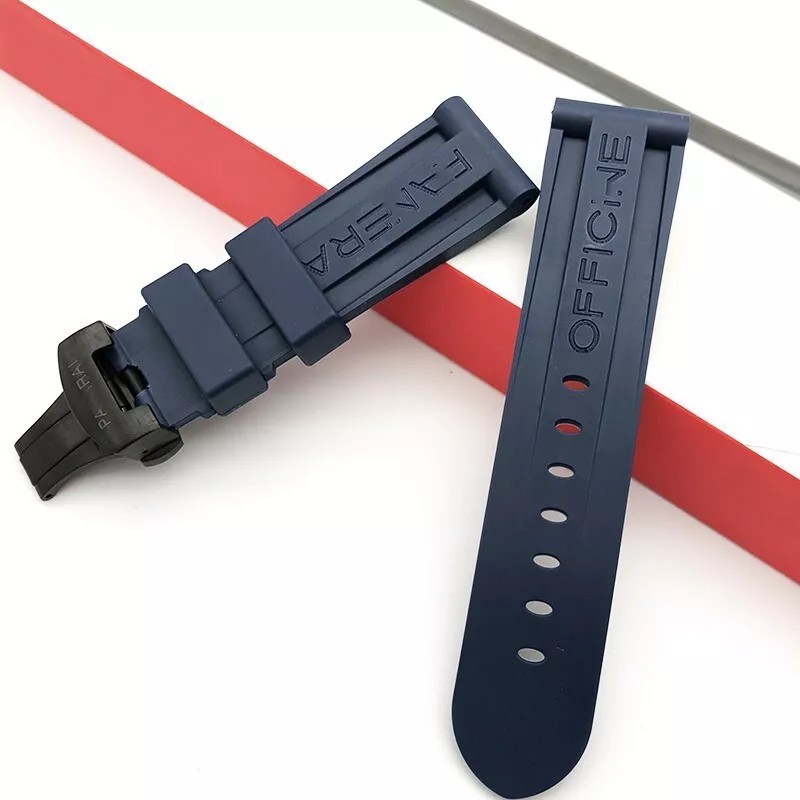Panerai Watch 22/24/26mm Rubber Dive Strap for Clasp Buckle MXE07XDG Black
