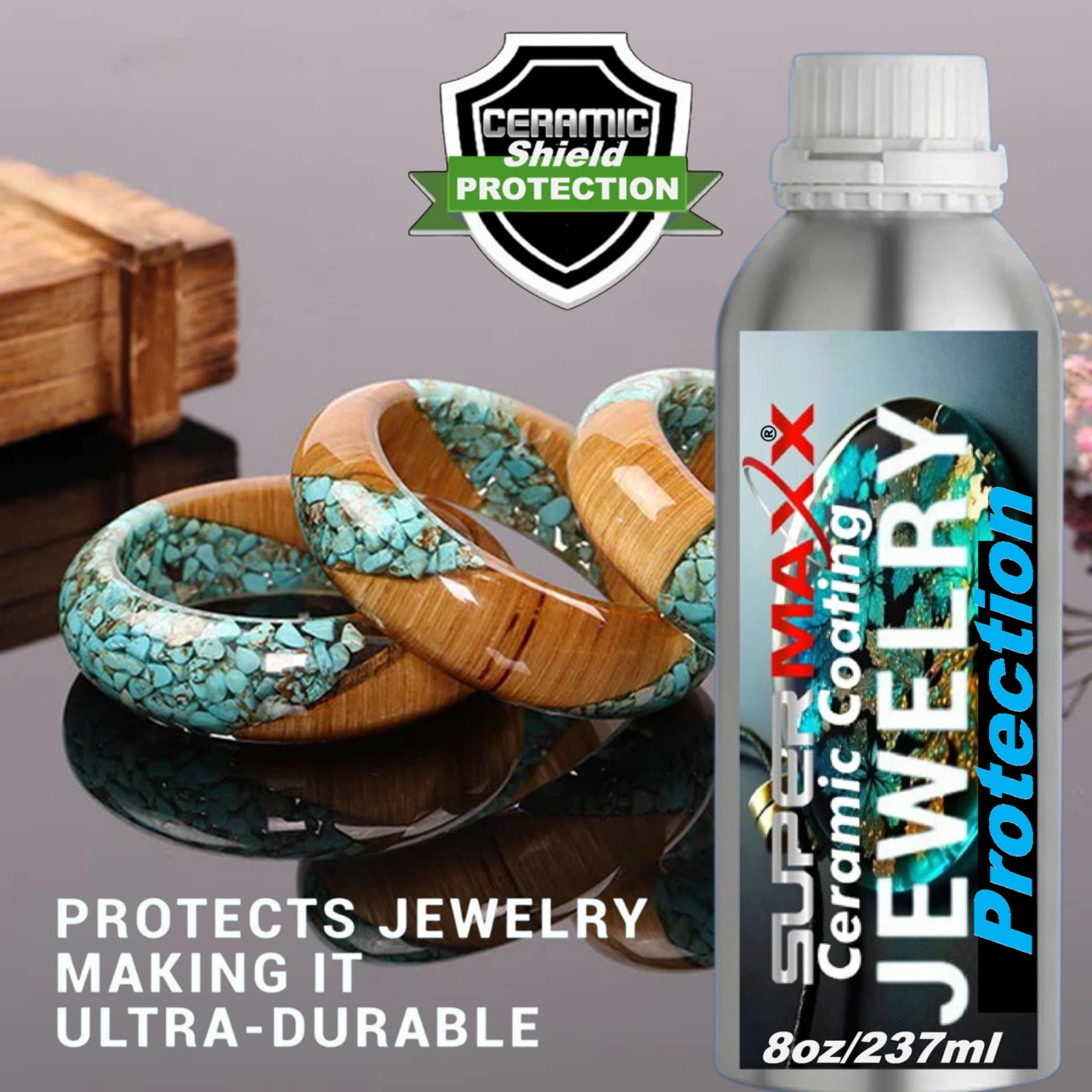 JEWELRY PROTECTION FOR GOLD, SILVER, PLATINUM, COPPER, EPOXY RESIN. GEM STONES