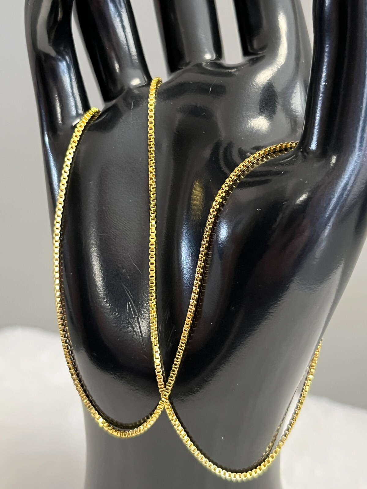 SHARP!! STAMPED 18K GOLD FILLED 1.6mm BOX CHAIN 22″ LONG FITS PENDANT NECKLACE