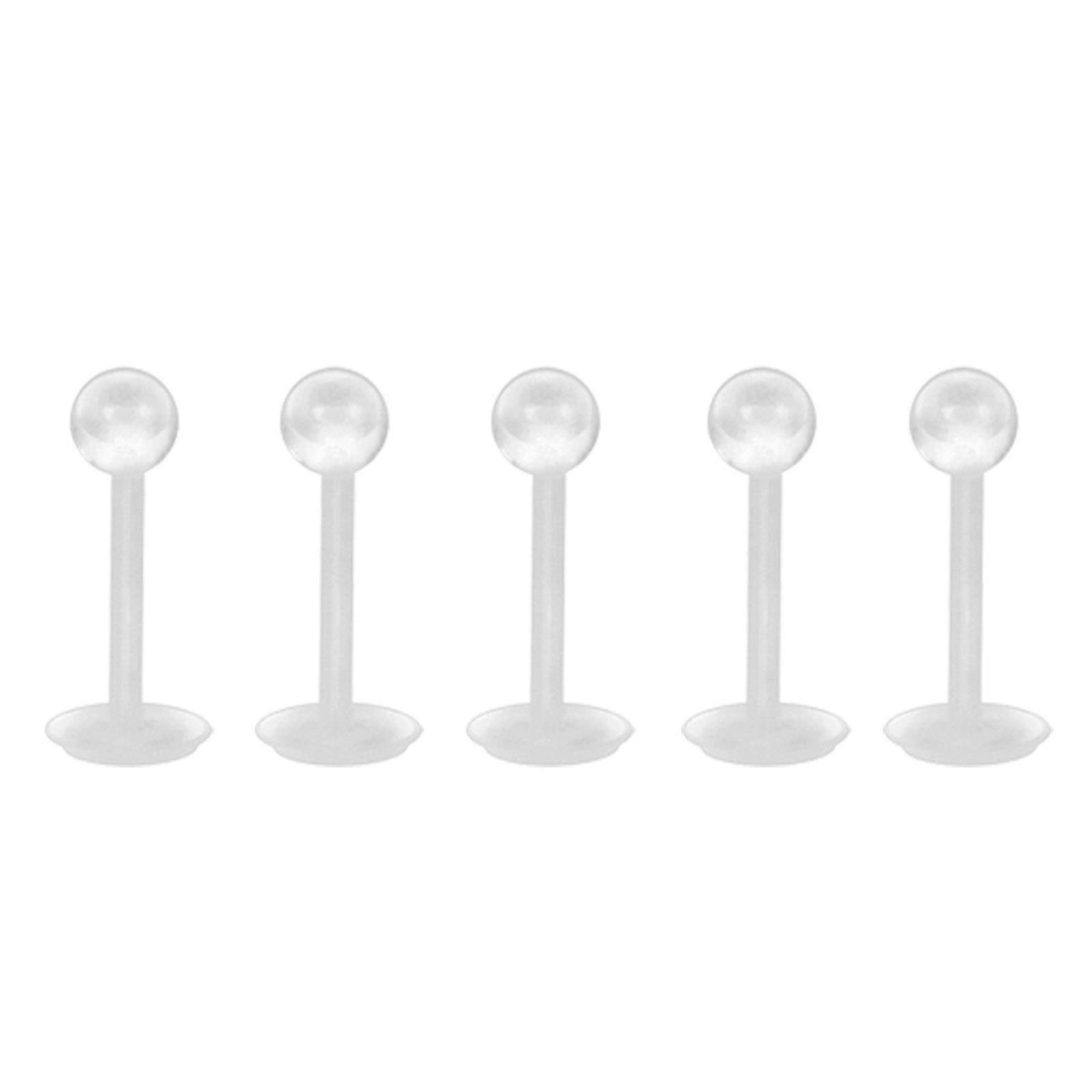 50PC Clear Acrylic Nose Ring Lip Eyebrow Retainer Stud Earring Piercing Flexible