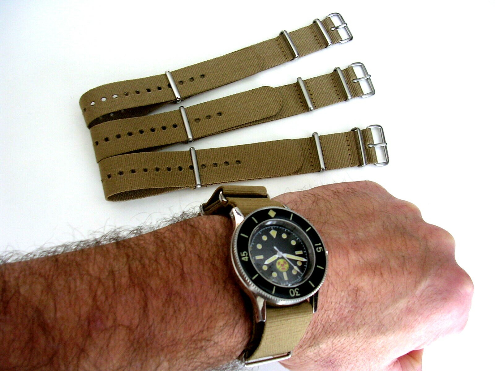 NATO G10 Khaki Brown Ballistic Nylon Military watchband strap IW SUISSE 18 20 22