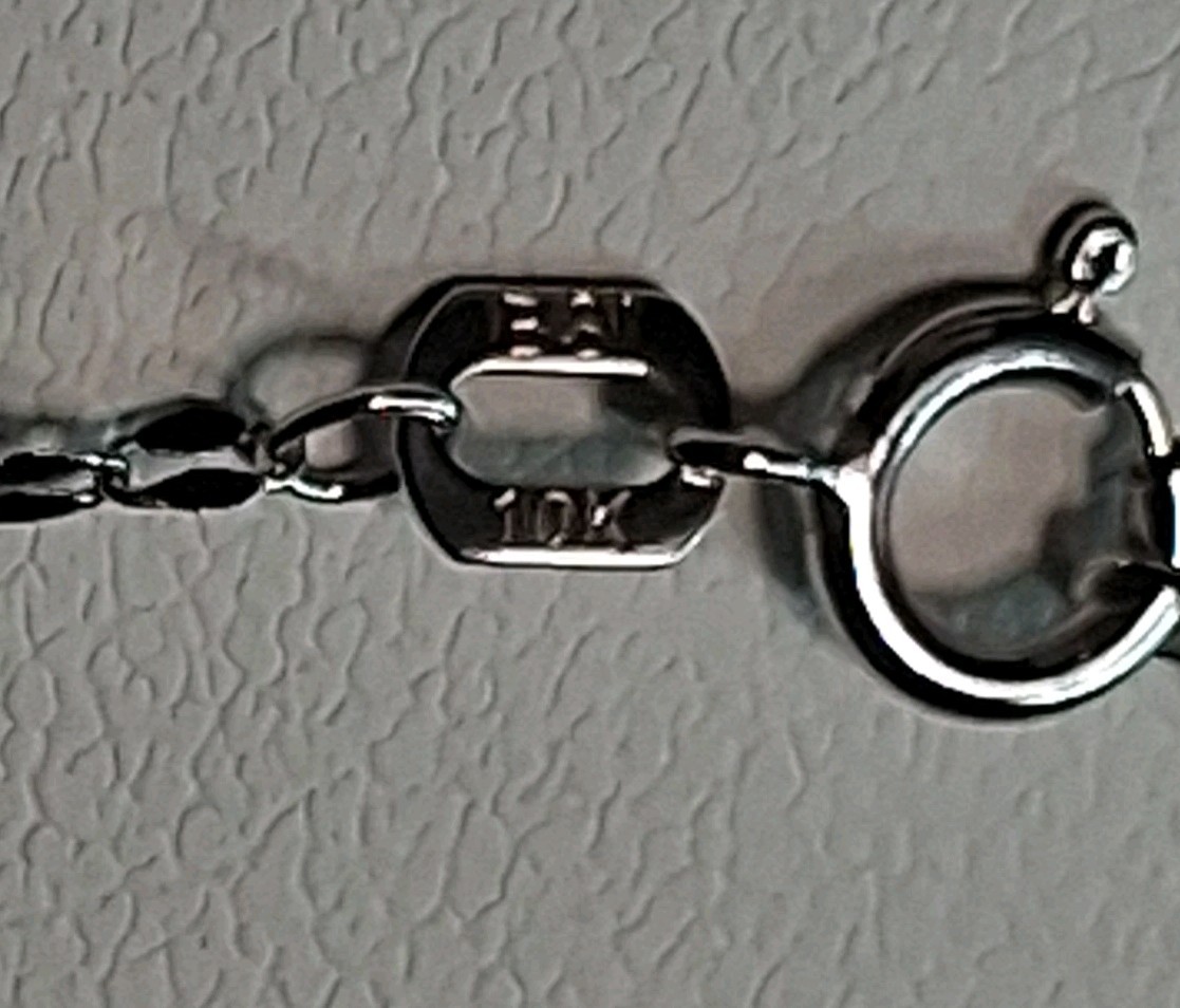 10k Solid White Gold Mirror link chain 16-inches 1.5mm