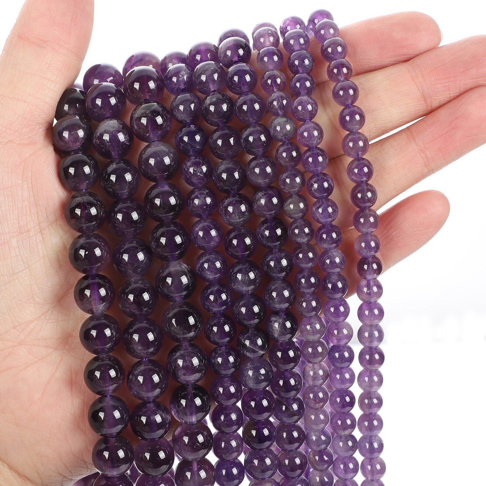 Natural Gemstone Round Spacer Loose Beads Jewelry Making 4mm/6mm/8mm/10mm/12mm