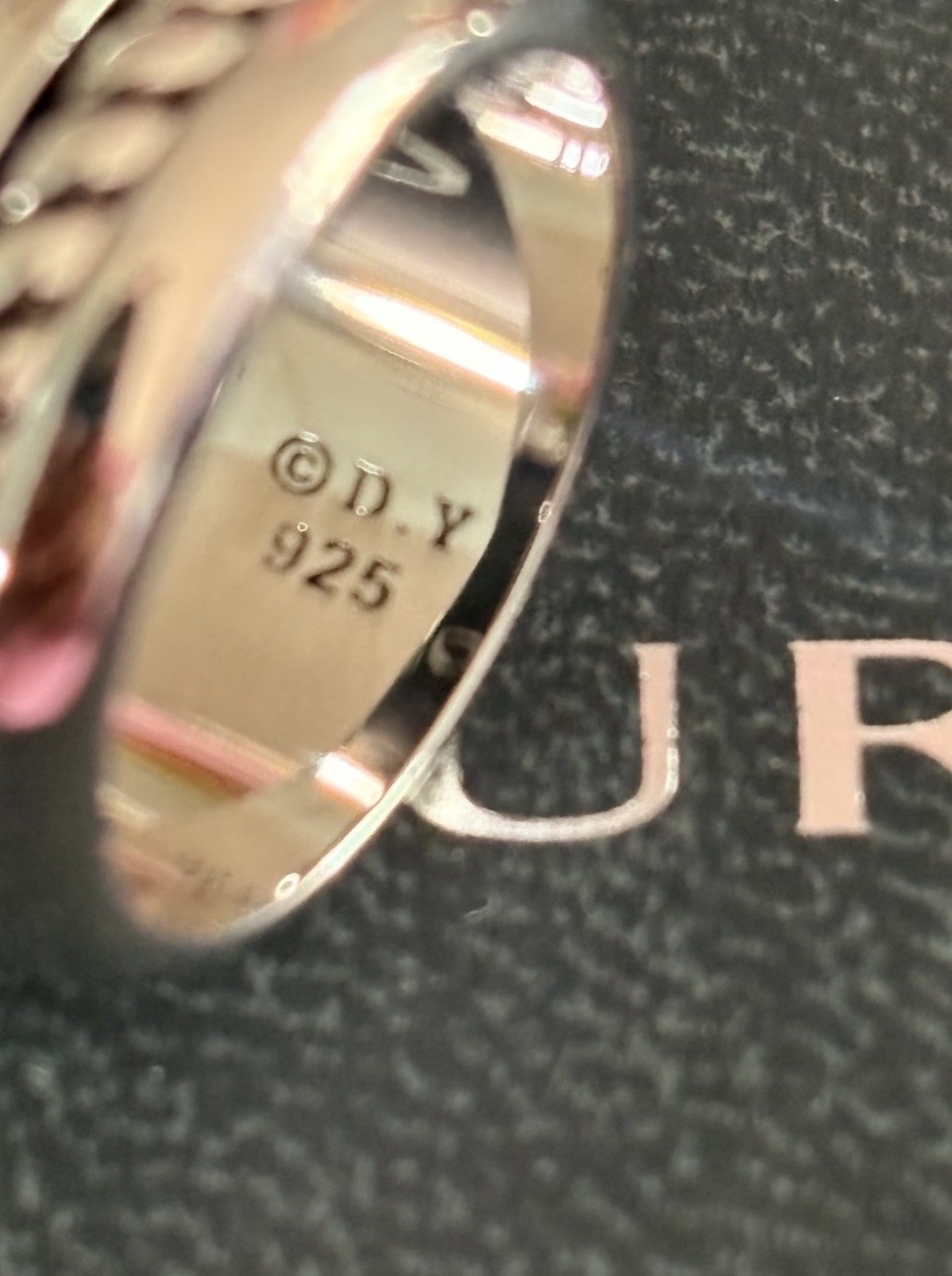 David Yurman Chevron SS Unisex Ring Size 8