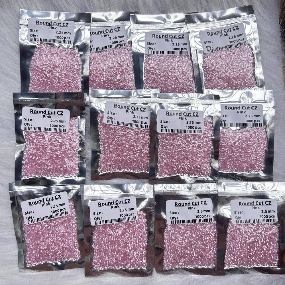 1000pcs 0.7mm-3.0mm Loose Zirconia Fancy Gemstone Round Fancy Colored for Rings