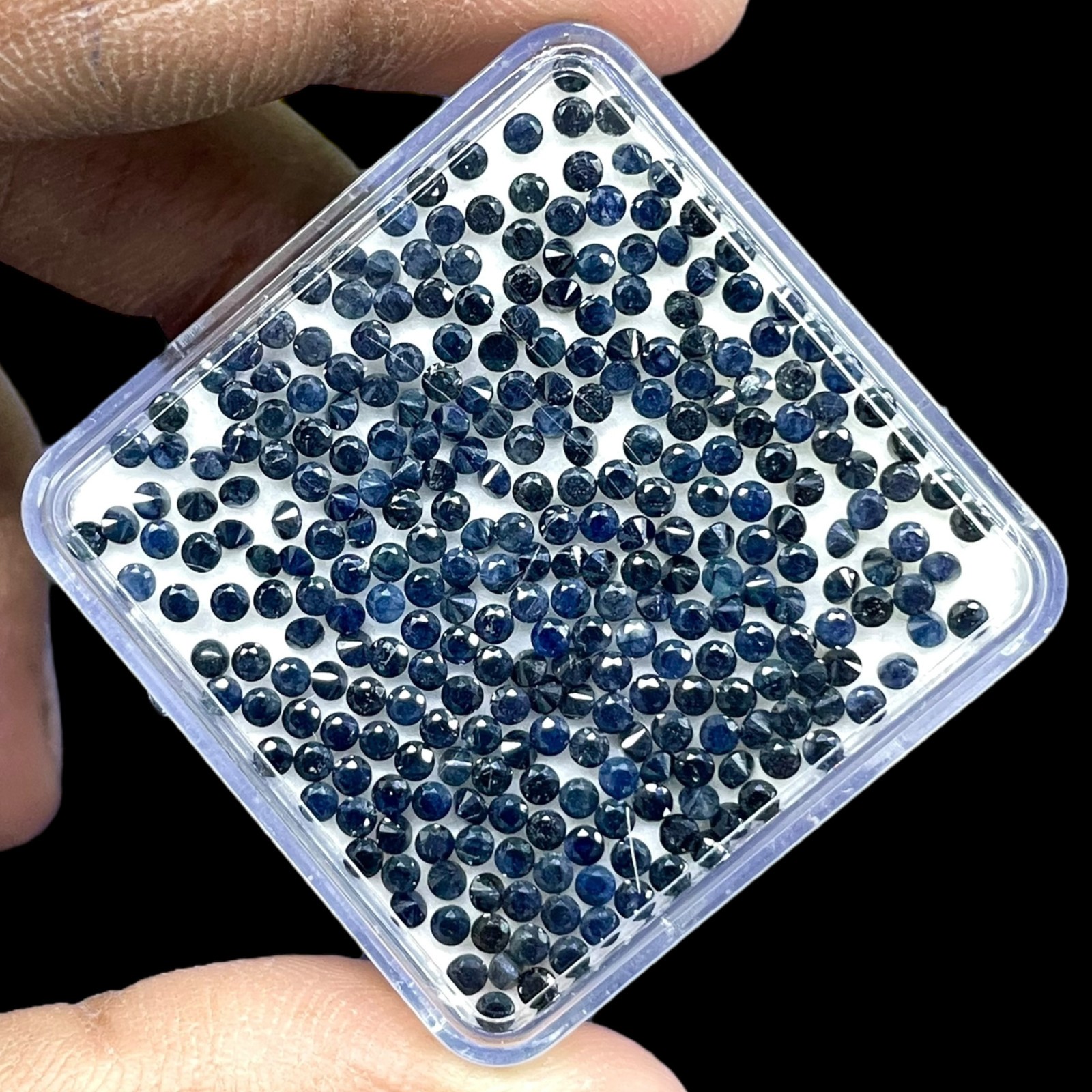 100 Pcs Natural Blue Sapphire 2mm Round Diamond Cut Calibrated Loose Gemstones