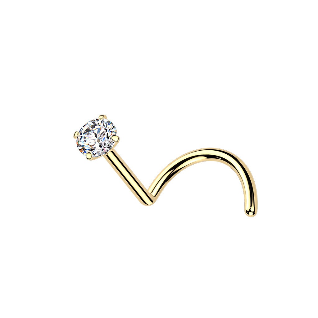 20G 18G Nose Screw Titanium Stud Ring Moissanite Prong Set Jewelry Sold Each