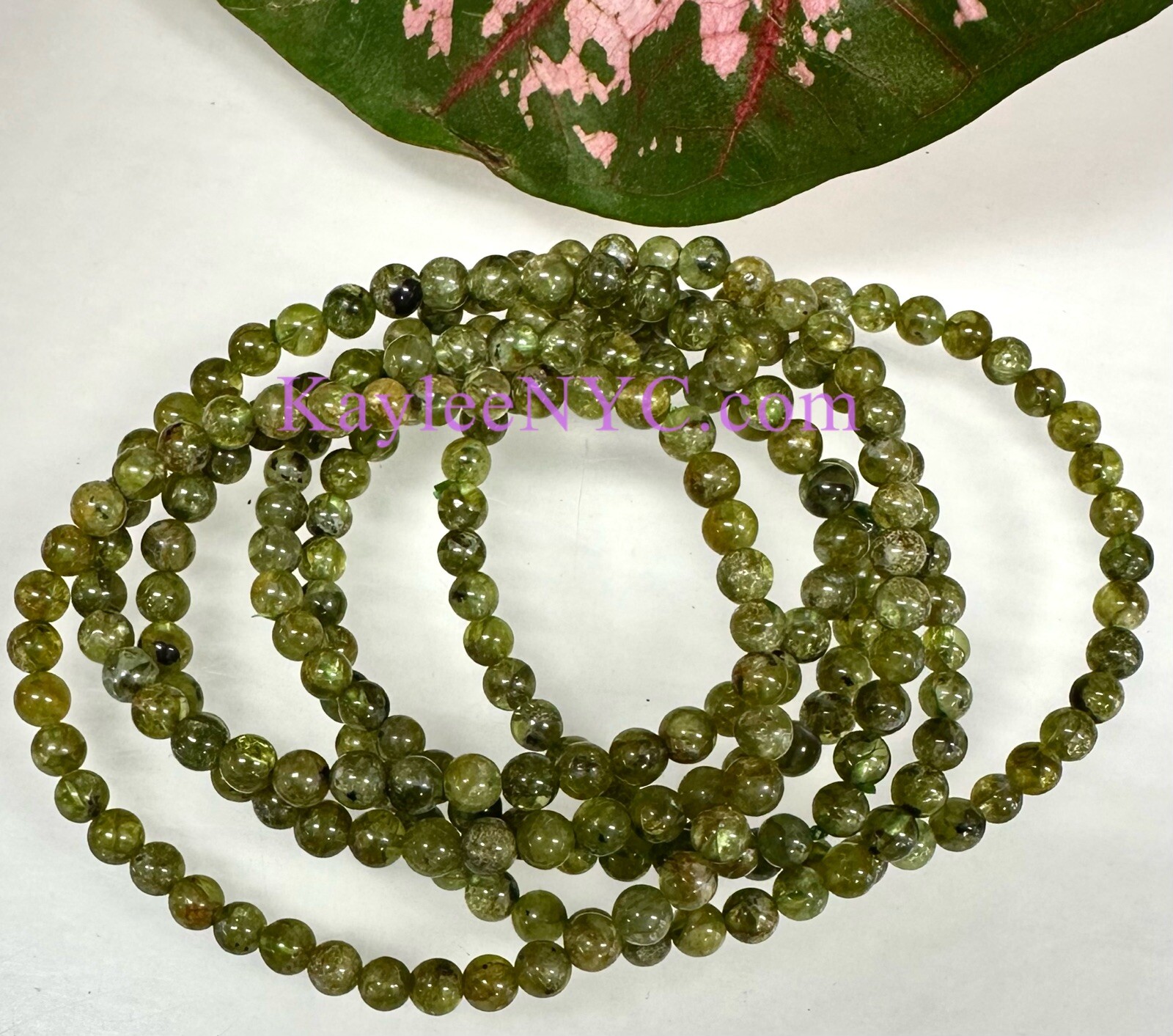 Wholesale 6 Pcs Natural Peridot 4mm 7.5” Crystal Stretch Bracelet