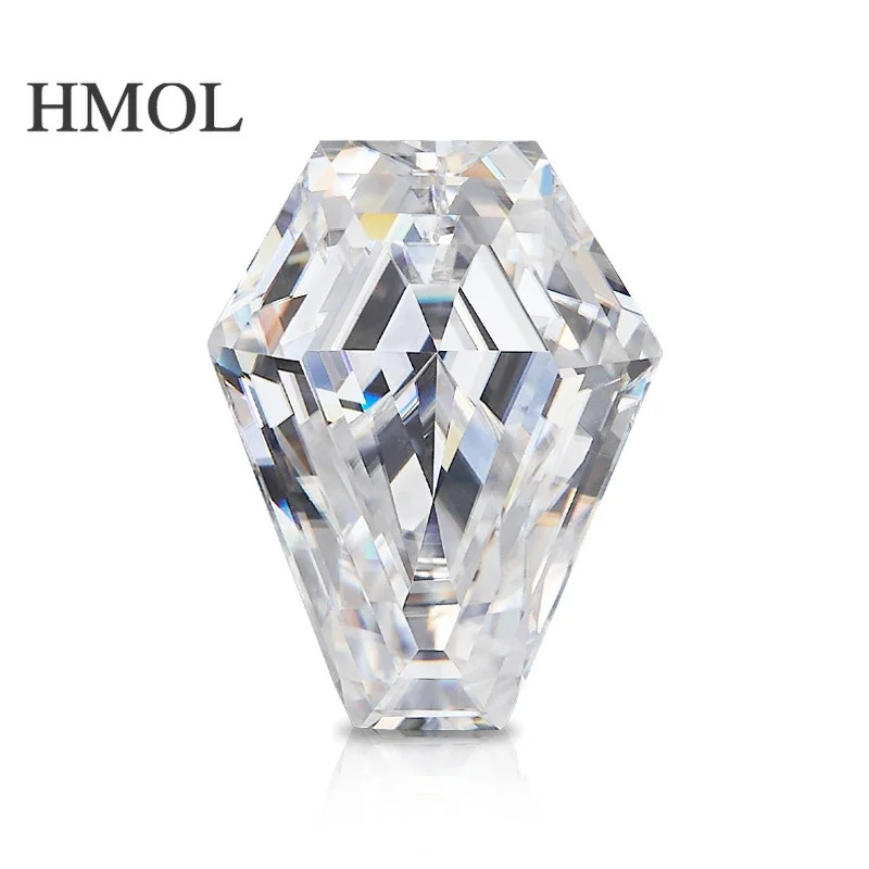 Fancy Cut Loose Moissanite Stones Coffin Shape D VVS1 Gemstones GRA Pass Tester