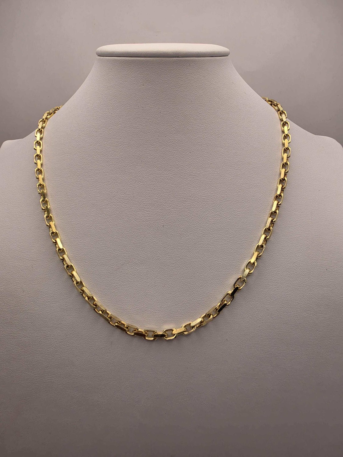 18K Gold Plated Rolo Cable Chain Necklace, Sterling Silver, 20″ 4.2mm, Unisex Go