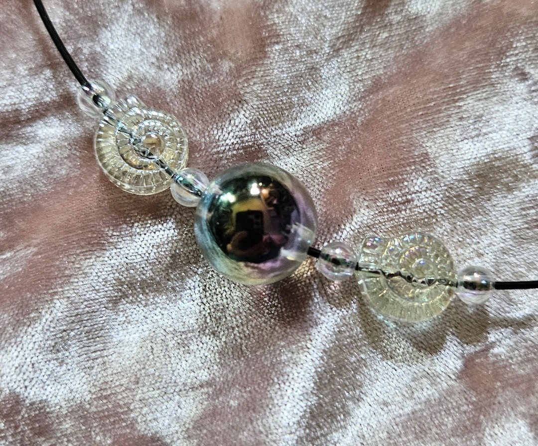 BigTimeRockShow Sea Treasure Iridescent Orb & Glass Nautilus Acrylic Bubbles