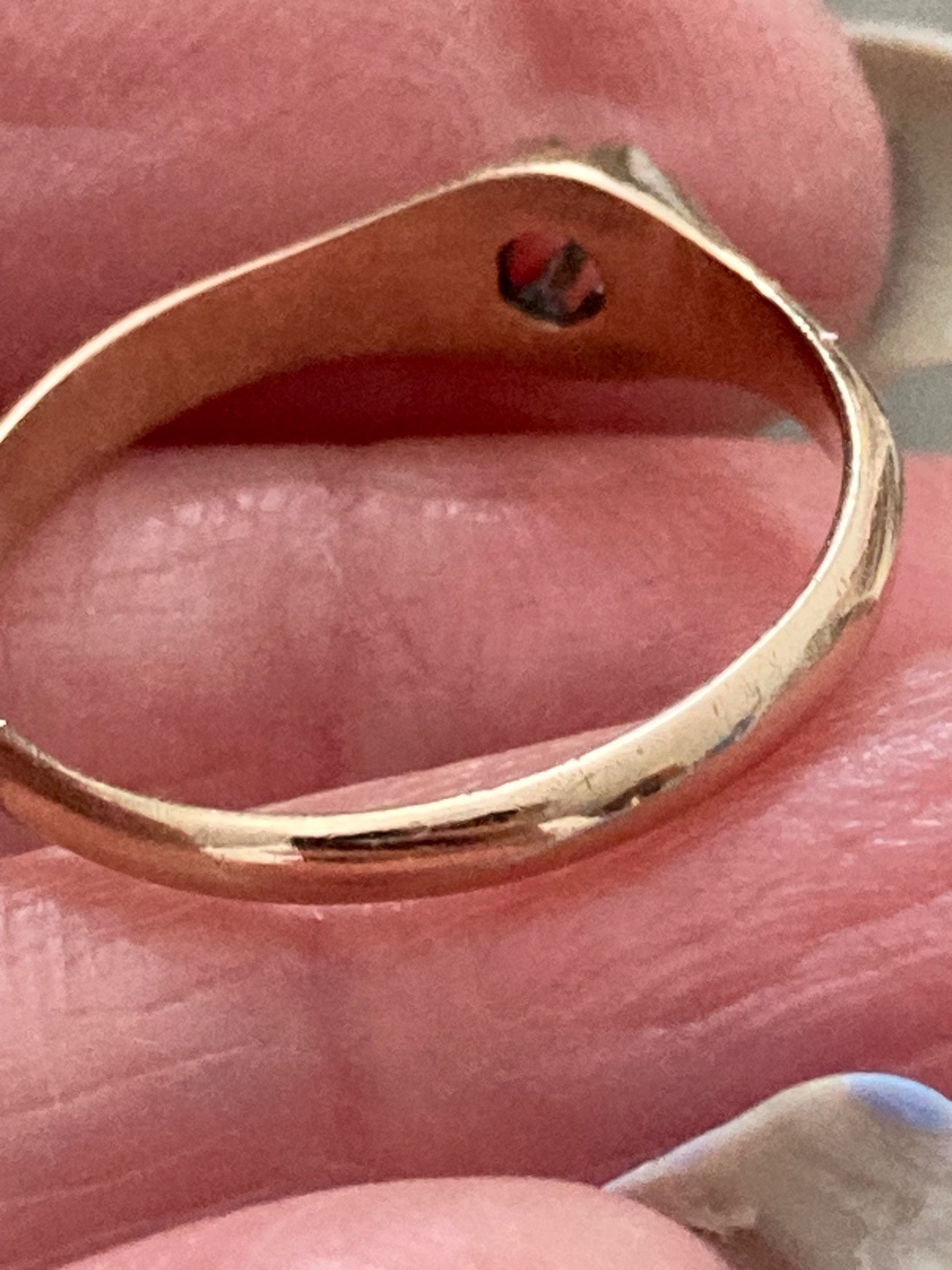 Antique Belcher 10K Rose Gold Old Mine Cut Diamond RING, Size 6.5, 1.6 Grams