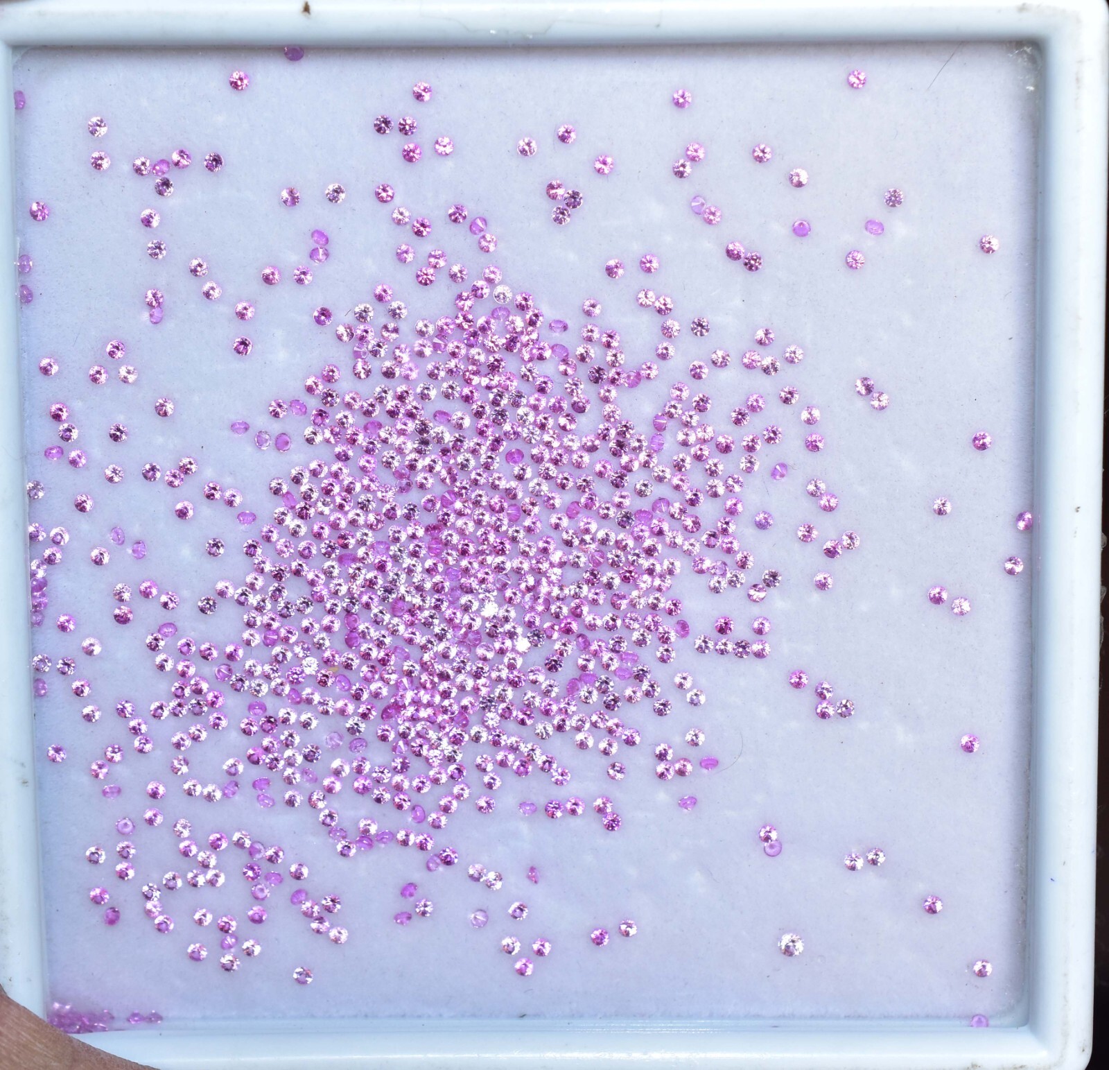 859 Pcs Natural Mogok Pink Ruby AGL Certified 1×1 mm Round Shape Loose Gemstone