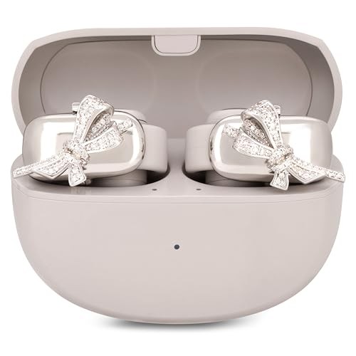 Elegant Bow Cover for Bose Ultra Open Earbuds, Made with Cubic Zirconia