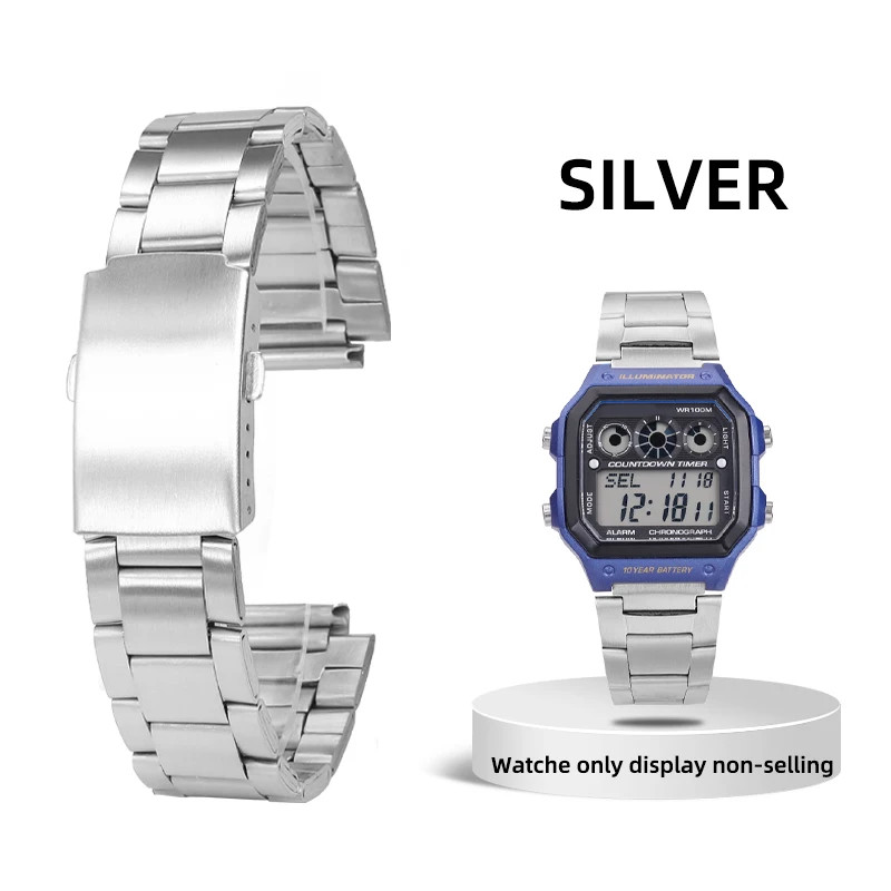 Suitable for Casio Ae-1200/Ae-1300/Ae-1500 Small Square Watches with Metal