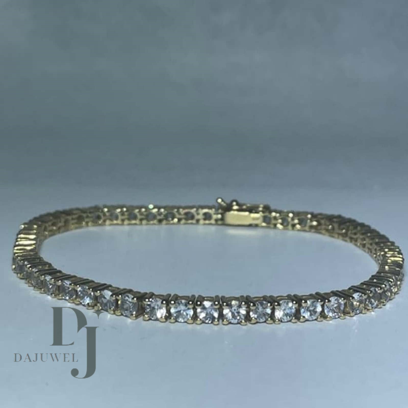 7′ Inch Long Tennis Wedding Bracelet Solid 14K Yellow Gold 6 CT Round Cut VVS1