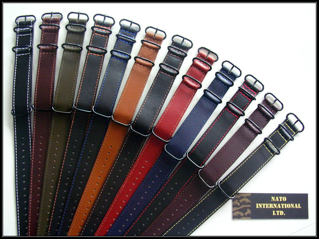 NATO ® UTC Shell Oily leather Pilot watch band RAF strap G10 Military IW SUISSE