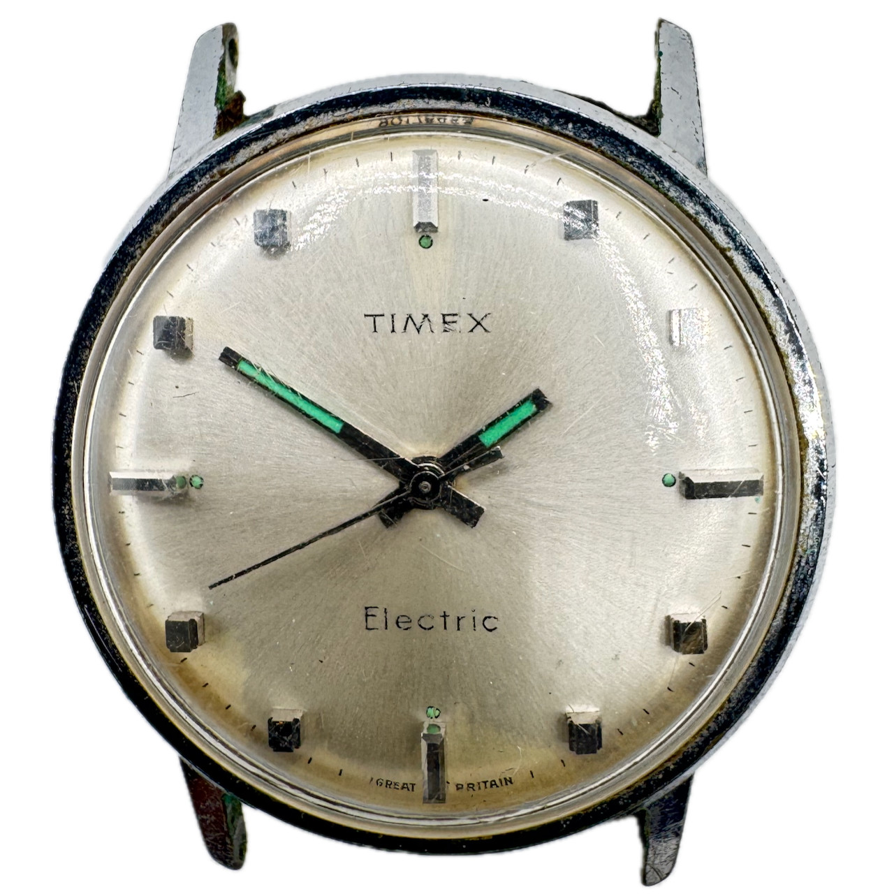 Vintage Timex Sunburst Men’s Electric Wristwatch Great Britain Steel & Chrome