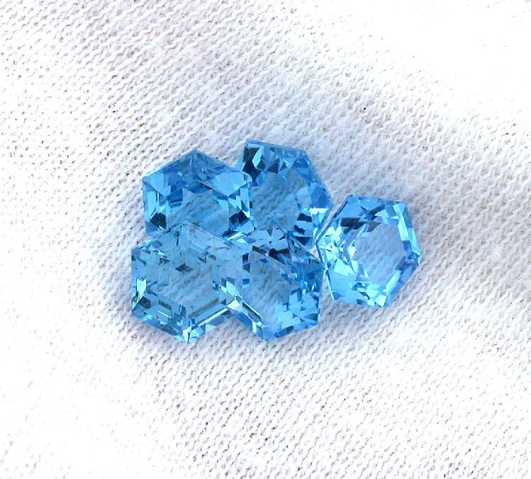 ONE 6mm Hexagon Star Custom Cut Brazilian Swiss Topaz Gemstone Gem Stone EBS8508