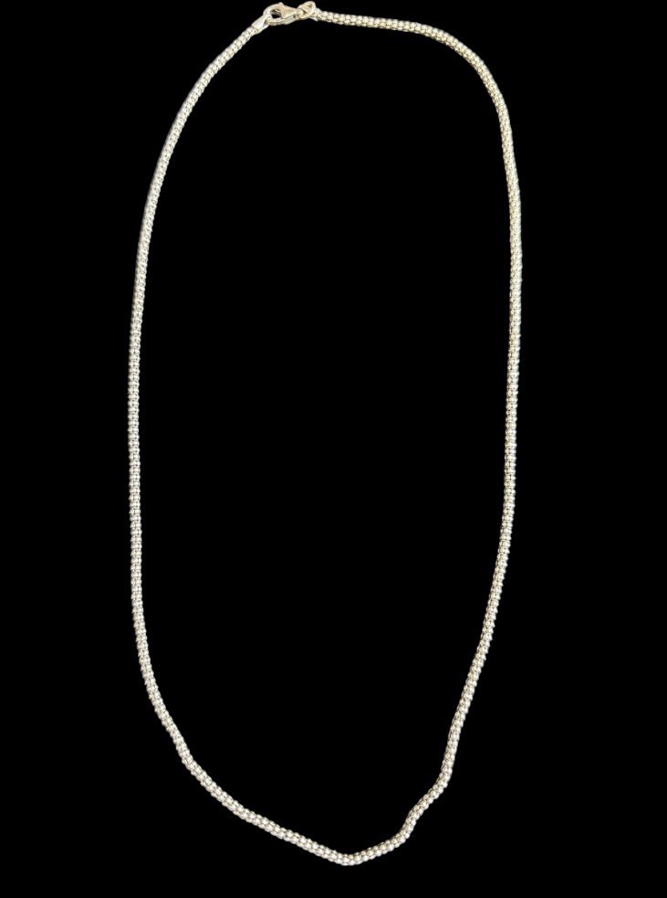 18” Sterling Silver Popcorn Link Chain Necklace 925 2mm Wide 3.0g
