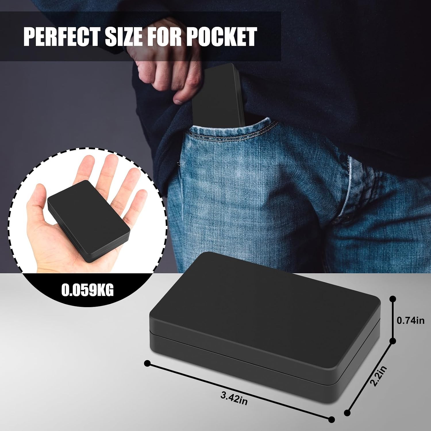 Pocket Scale 1000g 0.01g Digital Gram Jewelry Scale Protective Cover 7 Units LCD