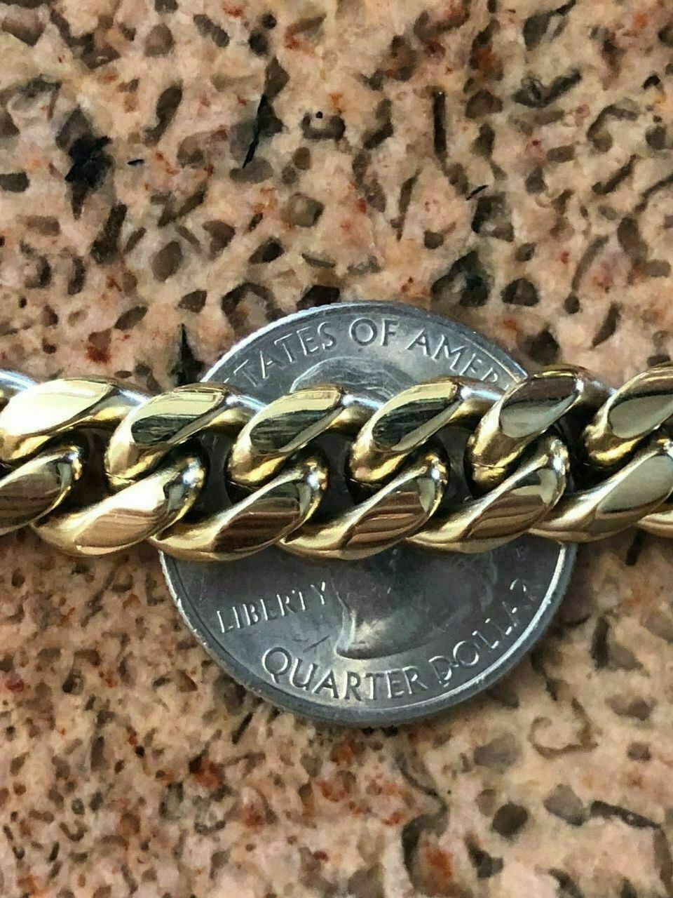 HARLEMBLING 10mm Mens Miami Cuban Link Chain 14k Gold Plated HEAVY 18″-30″