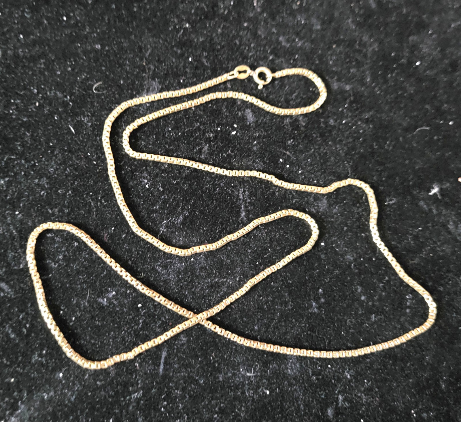 Vintage New Old Stock 14k Yellow Gold Filled Necklace 20″ Box Chain 2.5mm 5gr