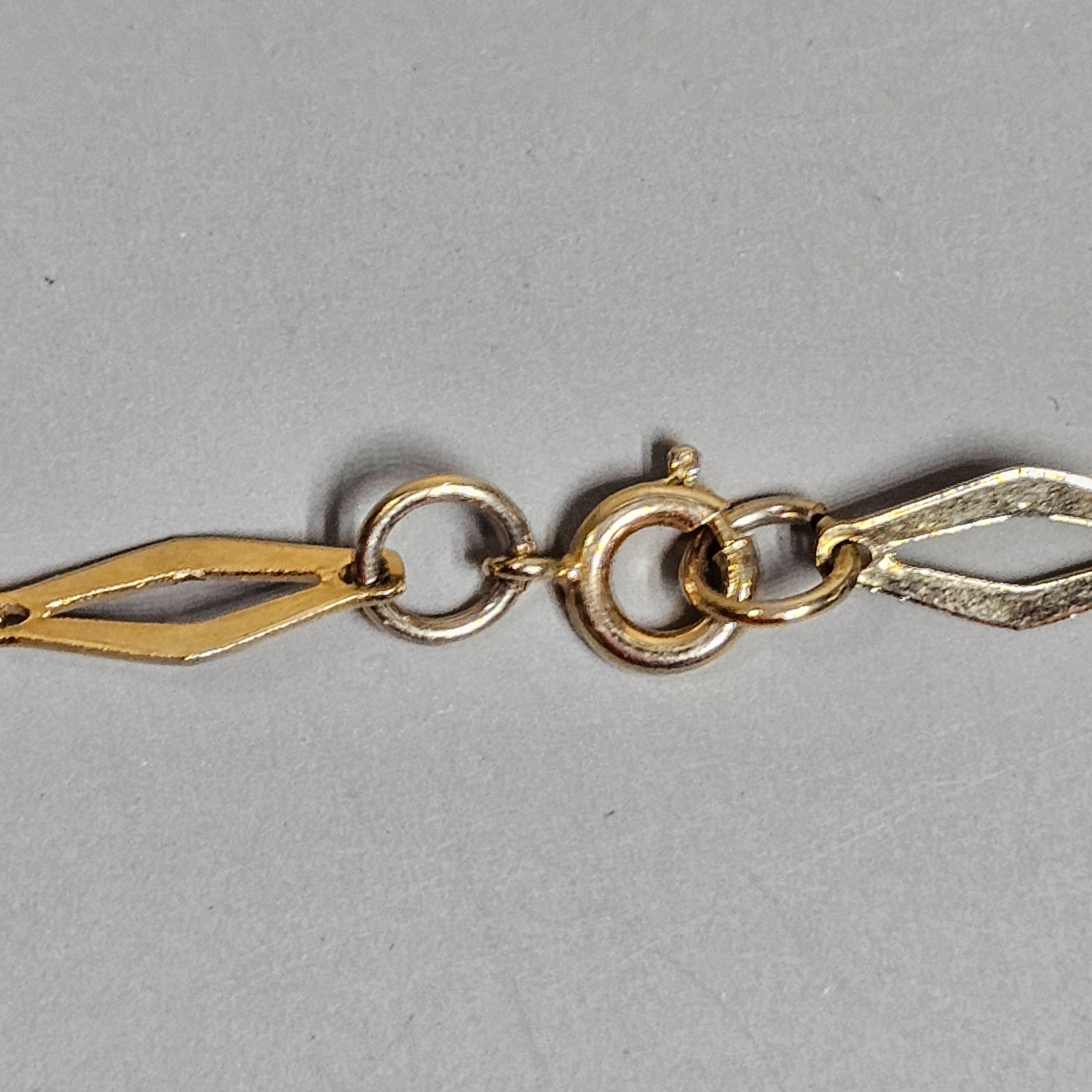 Rhombus Chain Link Single or Double Strand Necklace Layering Goldtone 48″