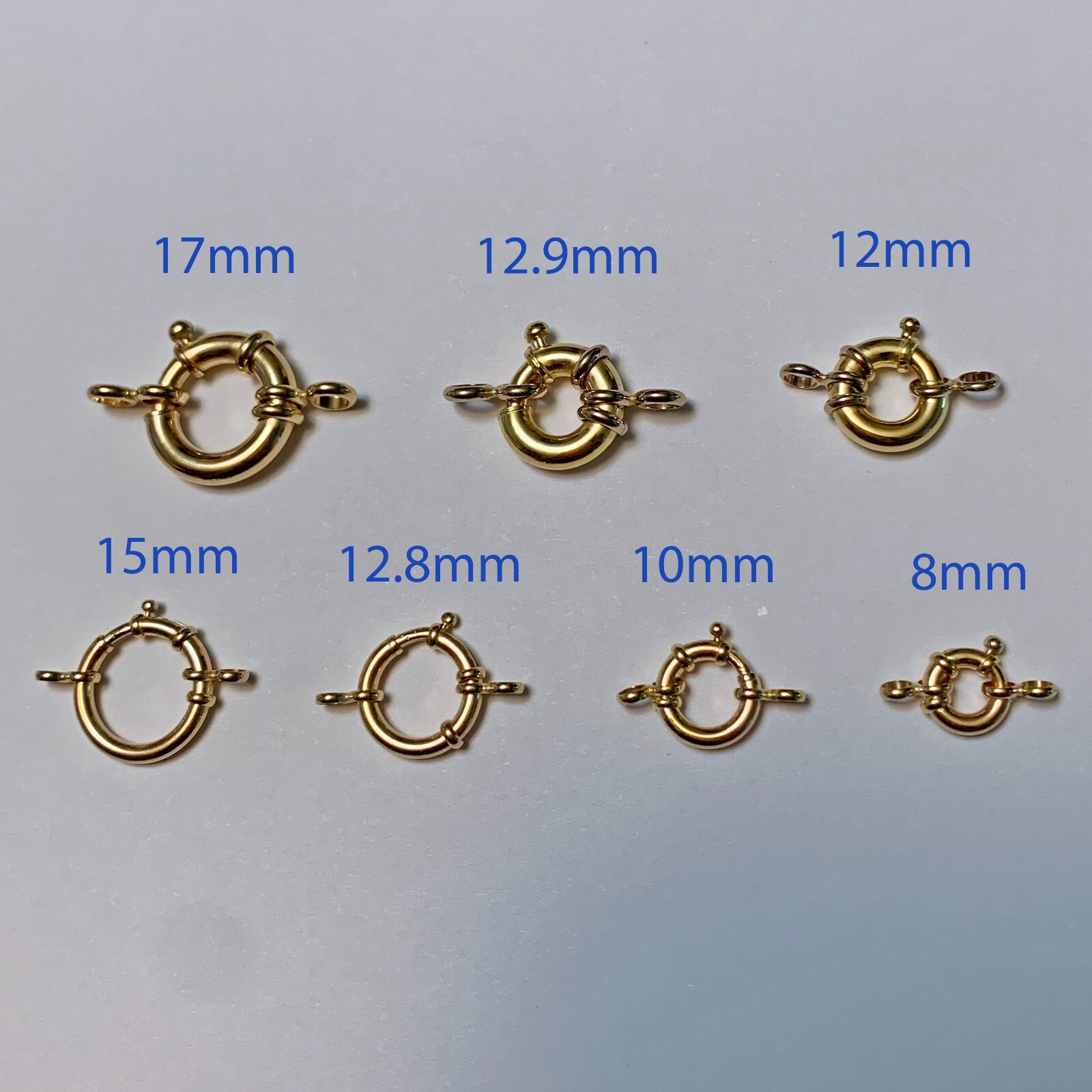 10MM 14k Solid Yellow Gold Designer Italy Spring Bolt Ring Sailor’s Clasp