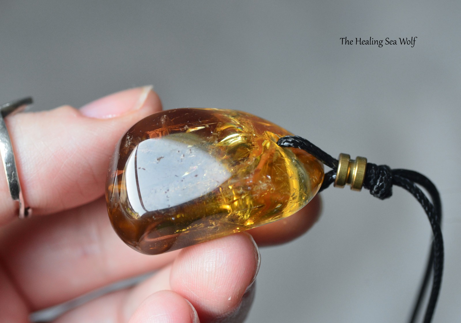 Natural Zambian Citrine Necklace with Rainbows Super Attractor Manifestation