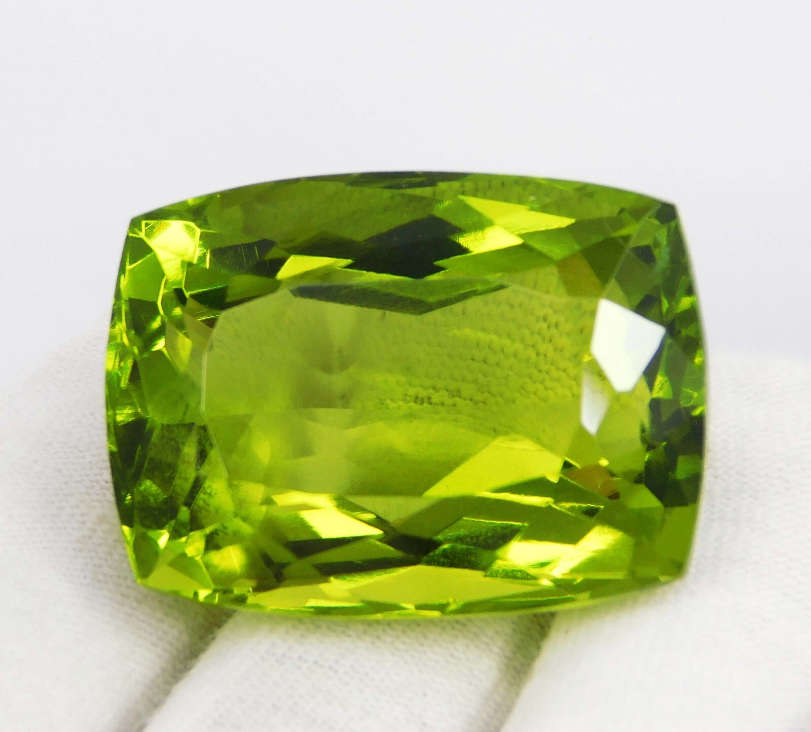112.65 Ct Natural Green Peridot Cushion Cut Certified Loose Gemstone