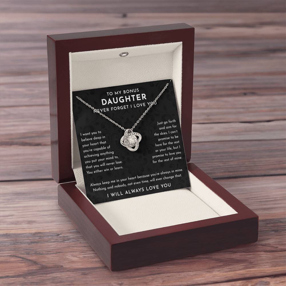 To My Bonus Daughter Gift, Bonus Daughter Necklace, Bonus Daughter Jewelry Gifts