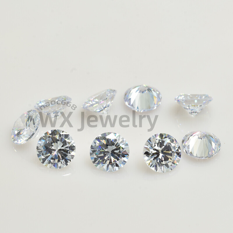 1000pcs 0.7~30mm Round Cut Loose Cubic Zirconia 8 Hearts And 8 Arrows 5A Jewelry