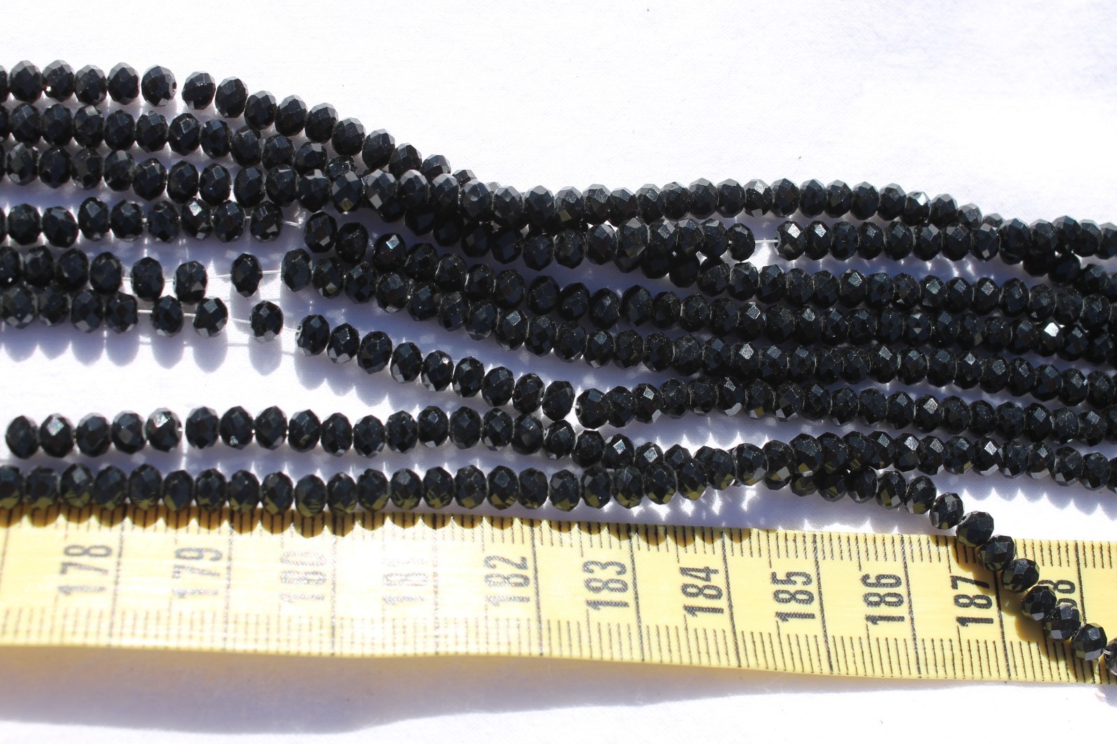 4.5 x 3.5mm diameter Jet Black Faceted Crystal Glass Rondelle about 50pcs