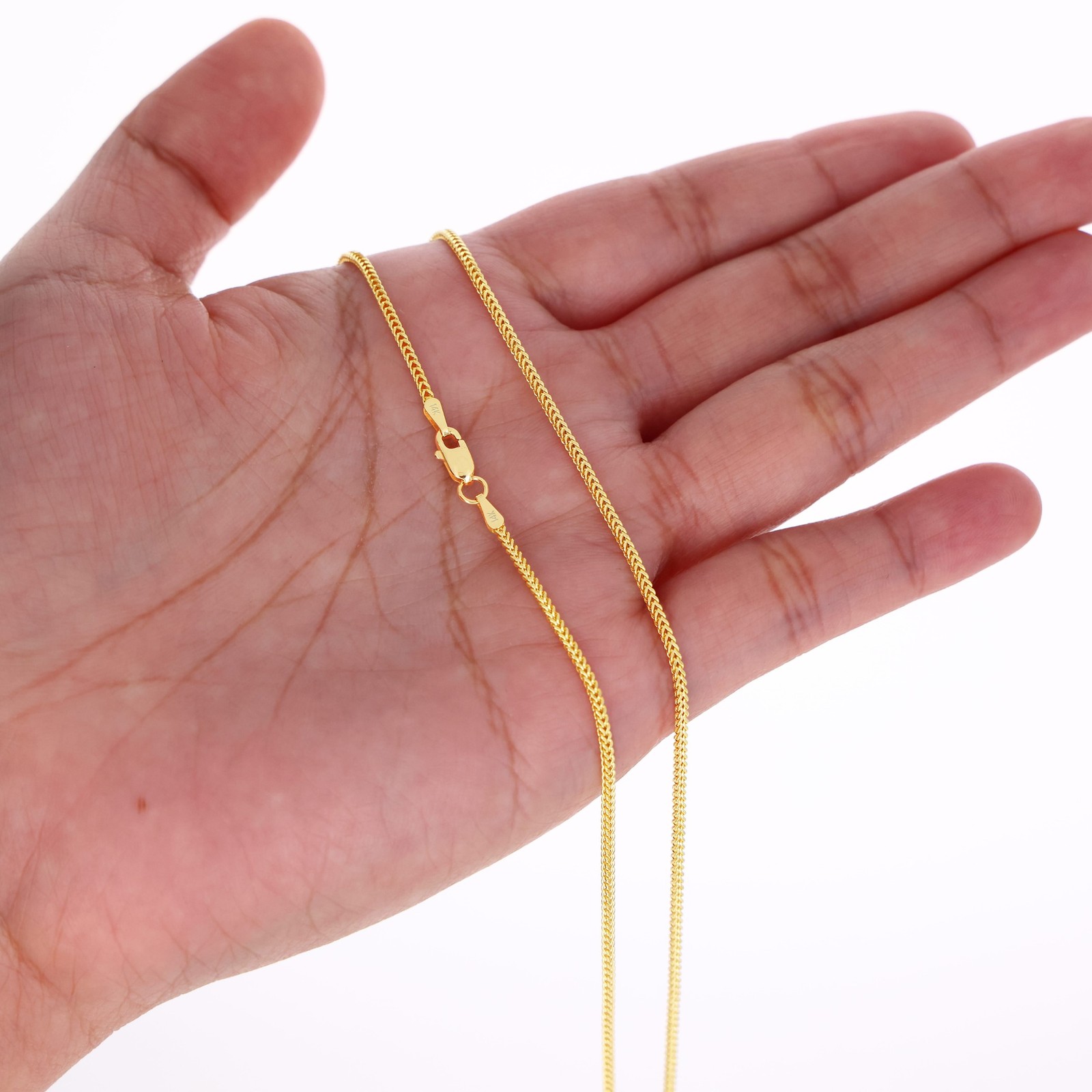 14k Yellow Gold 1.5mm Franco Box Bracelet Chain Mens Womens 7″ 7.5″ 8″ 8.5″ 9″