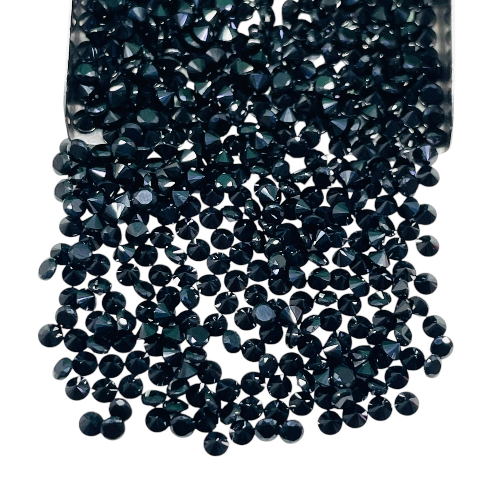 100 Pcs Natural Black Spinel 2mm Round Diamond Cut Calibrated Loose Gemstones
