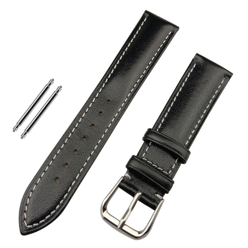 12 14 16 18 19 20 21 22 24mm With SS Pin Buckle Genuine Leather Watch Strap Band