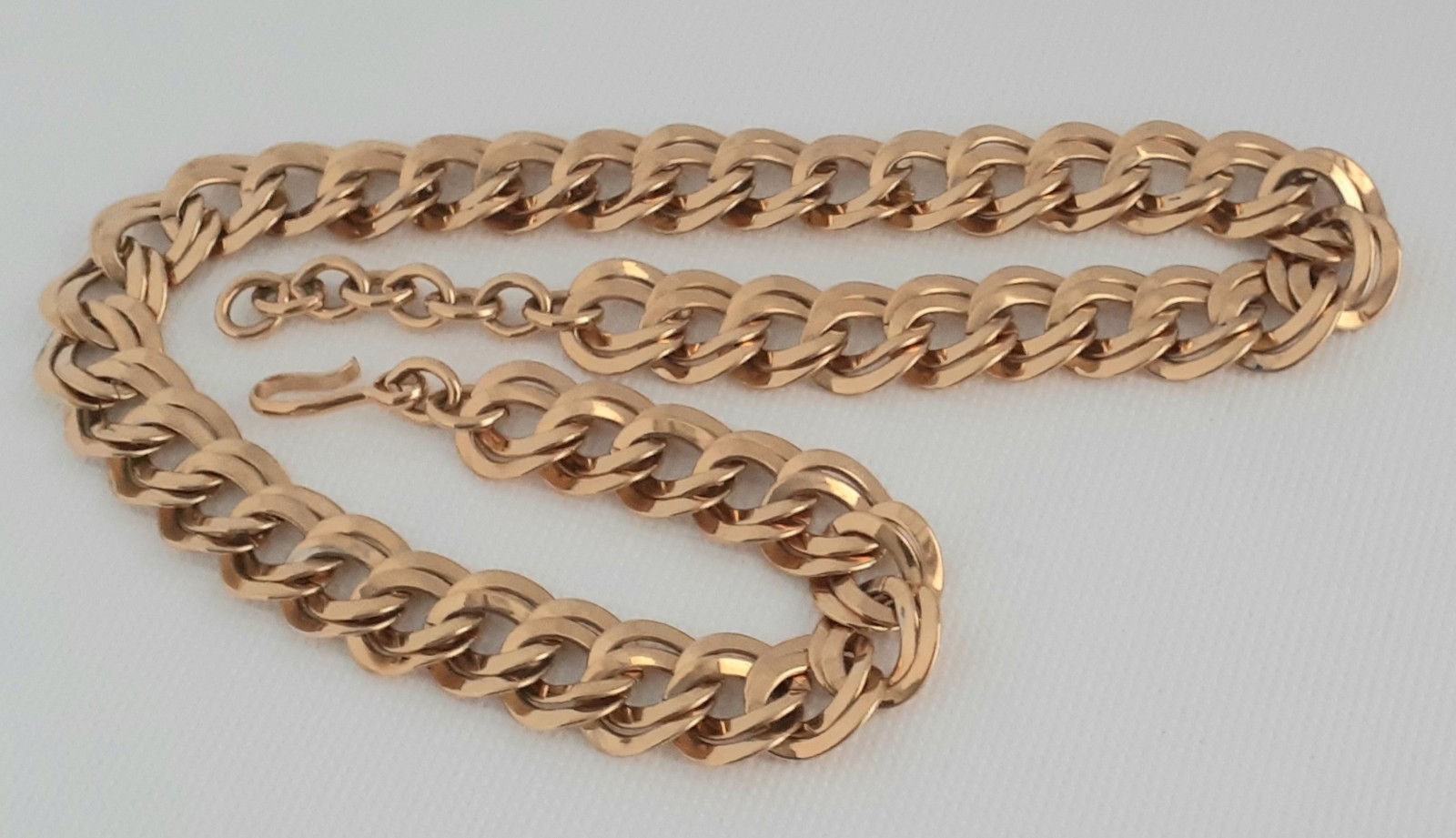 Vintage Signed Monet Gold-Tone 18-20” Double Curb Link Chain Necklace