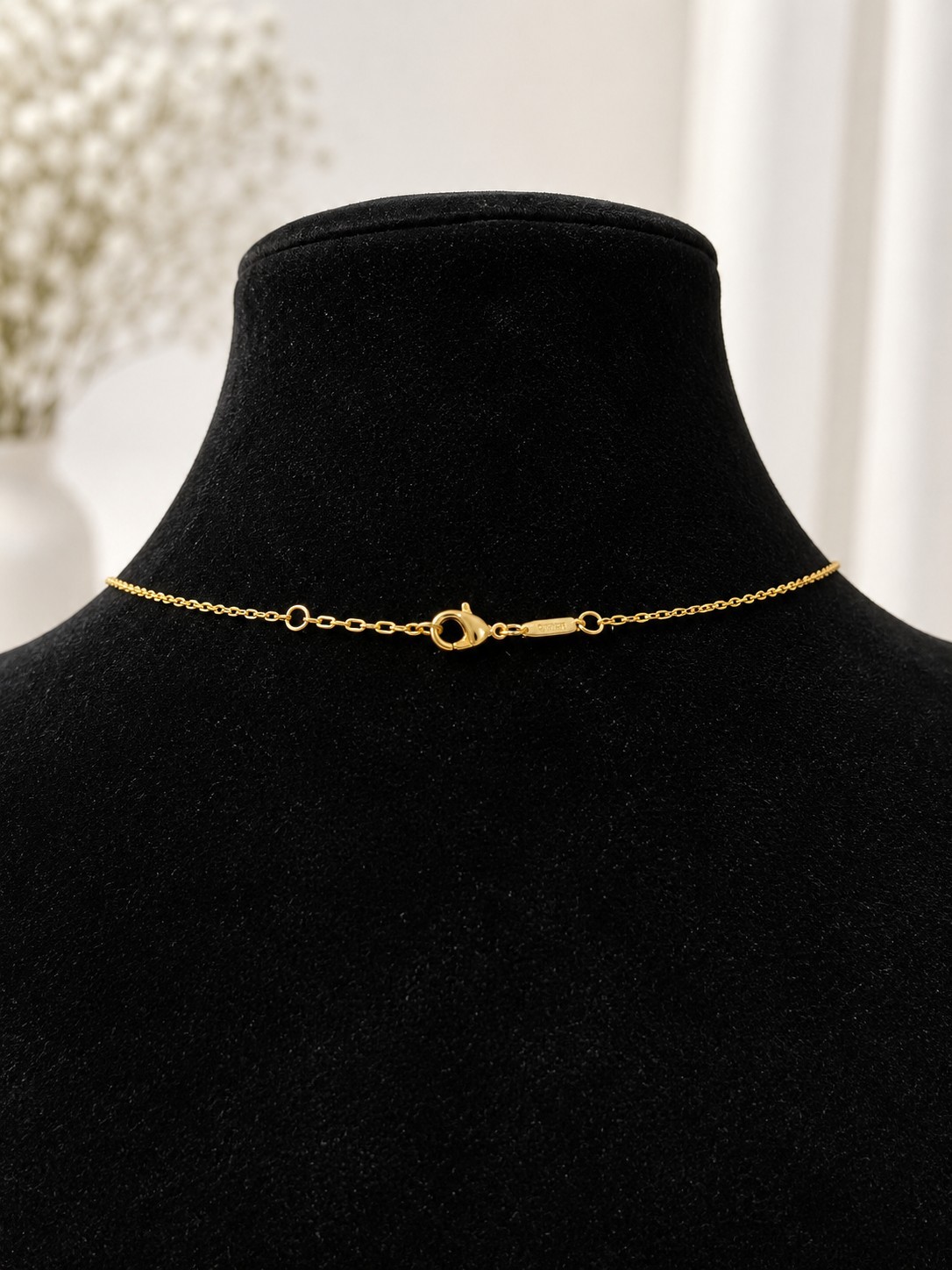 Gold Tone CZ Bar Necklace with X Accents Dainty Minimalist