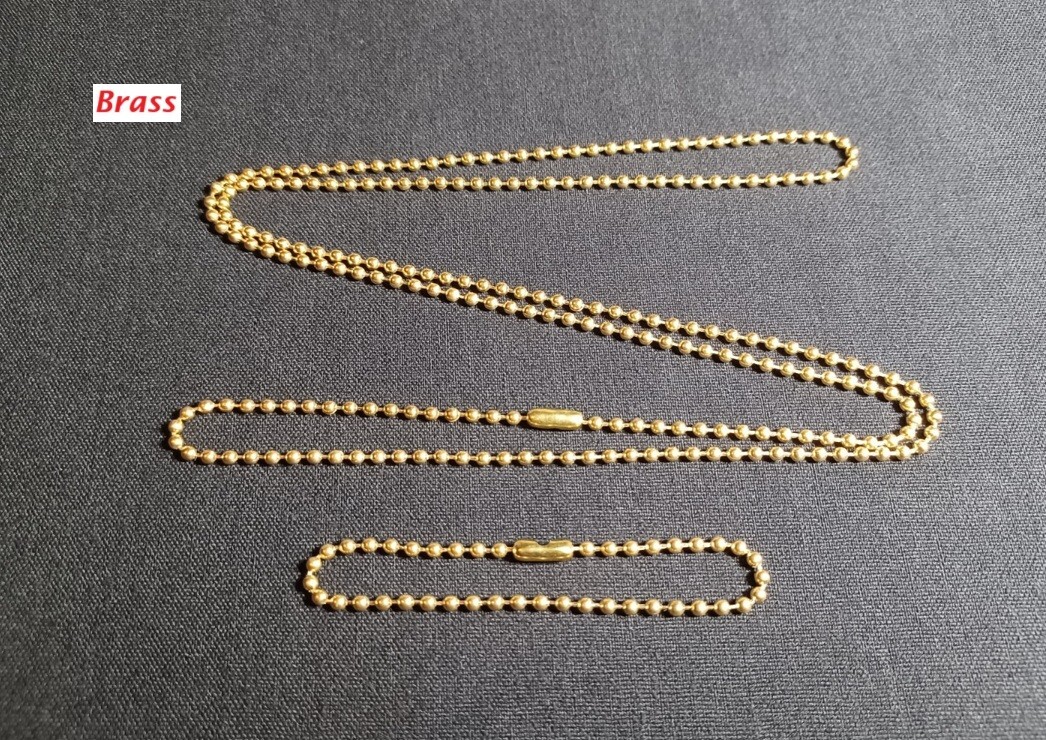 Military Army Navy Marine AF Dog Tag 2.4mm Ball Bead Chain or Chain Set FreeShip
