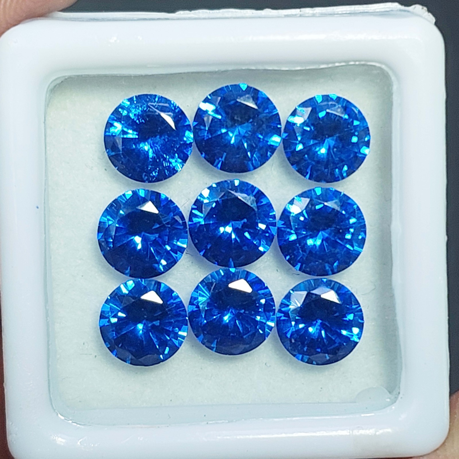 Natural Blue Sapphire 6mm Round Shape Certified Gemstone Lot – 9 Piece Parcel