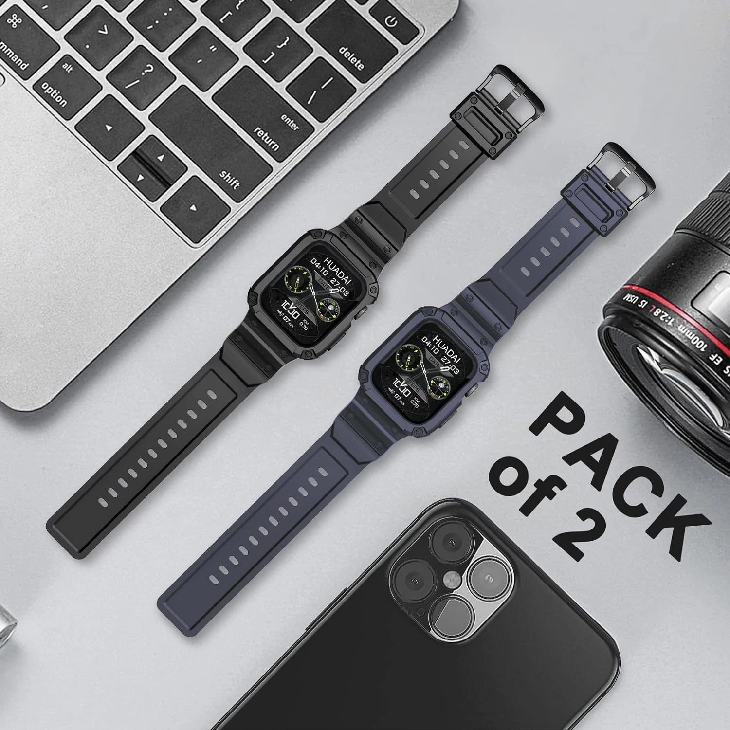 Rugged Apple Watch Band Bumper Case Cover Strap Iwatch SE 9 8 7 6 5 4 3 2