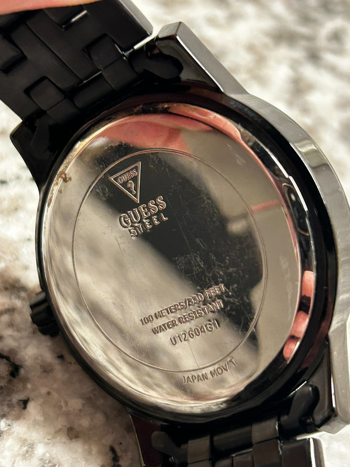 Used GUESS Black Stainless Steel Wrist Watch