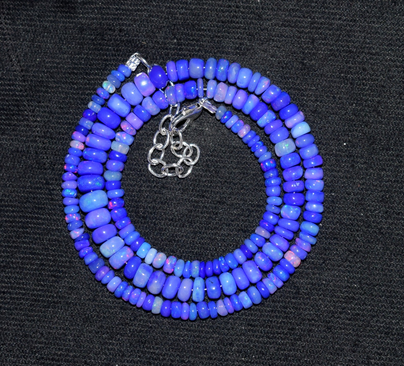 16″Natural Ethiopian Opal Beads Wello Fire Opal Gemstone Bead Necklace