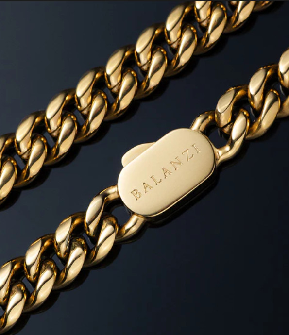 BALANZI 8mm Cuban Link Bracelet – 18K Gold PVD 8″