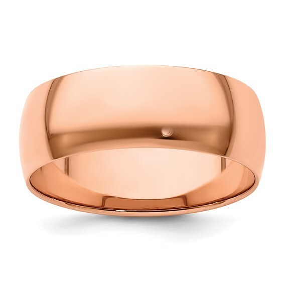 REAL 10K Rose Gold 2mm 3mm 4mm 5mm 6mm 8mm 1/2 Round Men Women Wedding Band Ring
