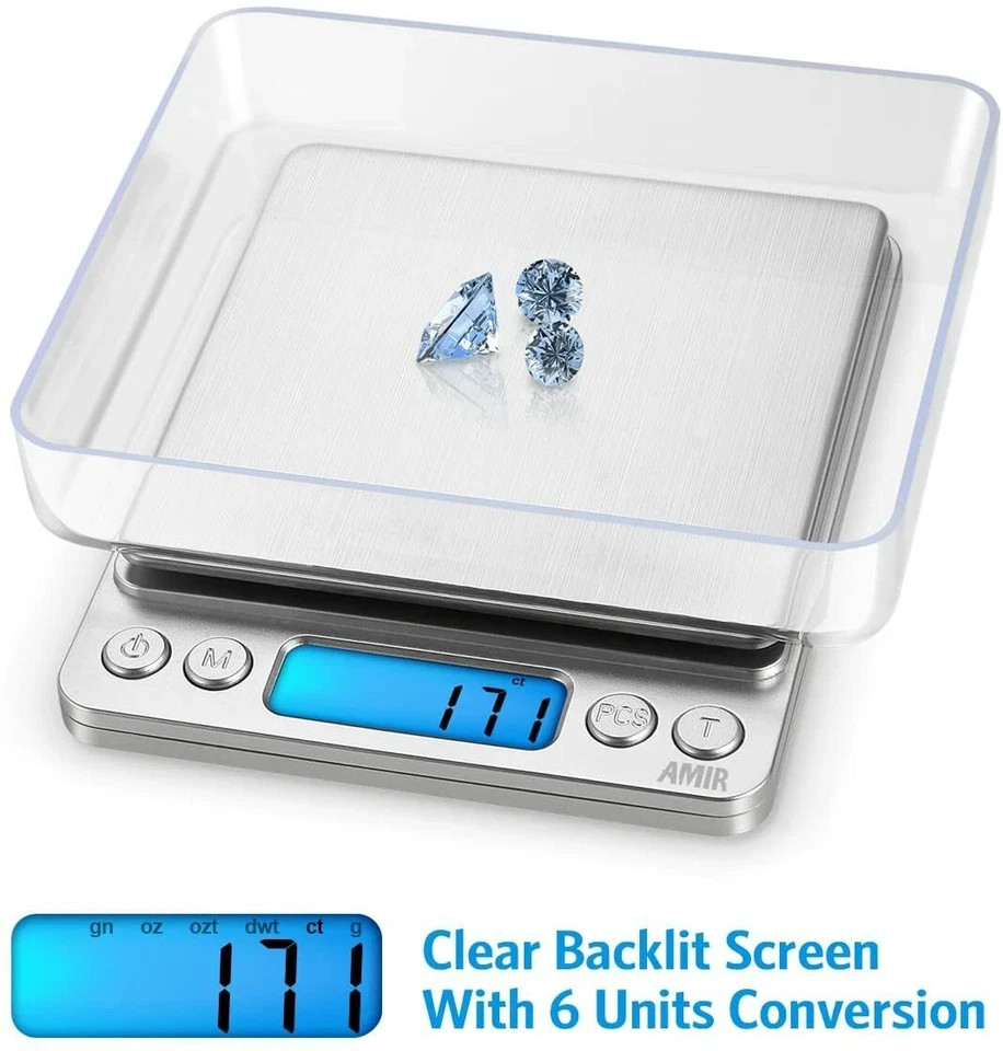 Digital Scale 3000g x 0.1g Jewelry Gold Silver Coin Gram Pocket Size Herb Grain