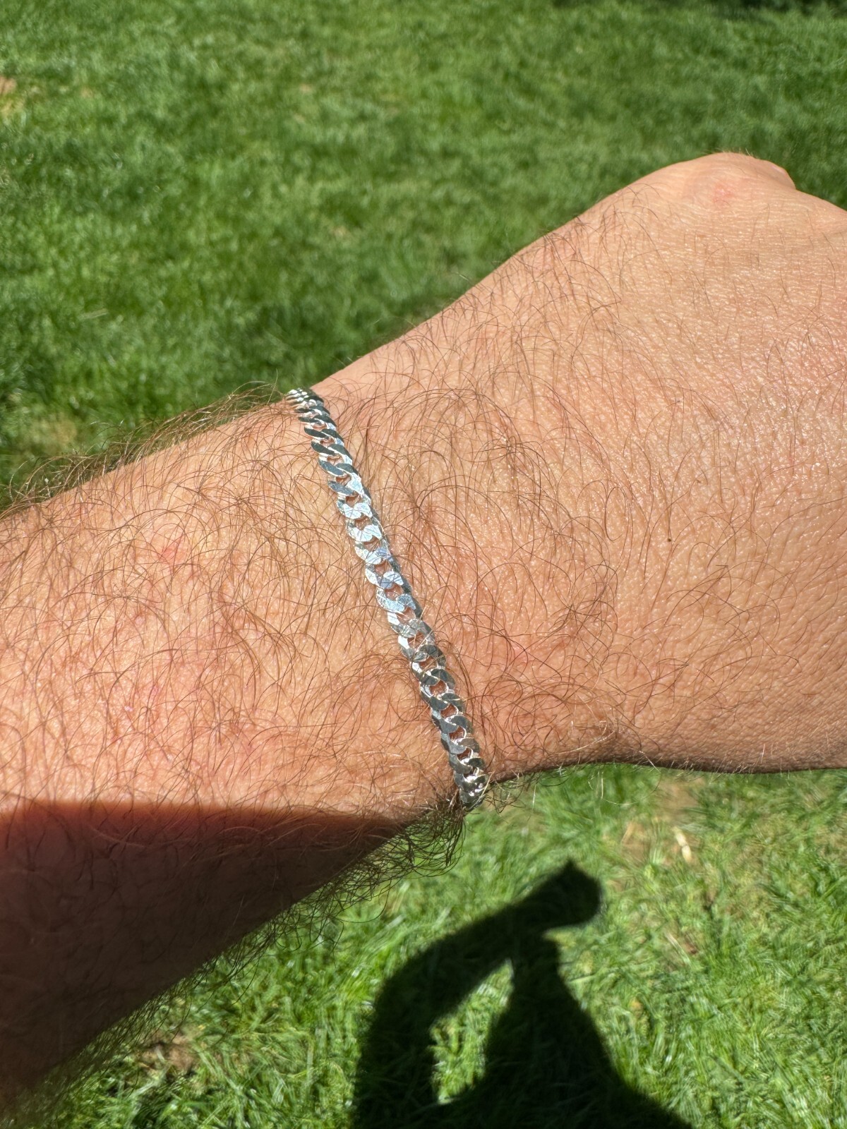 Real Solid 925 Sterling Silver Flat Curb Cuban Link Bracelet 3-10mm ITALY MADE