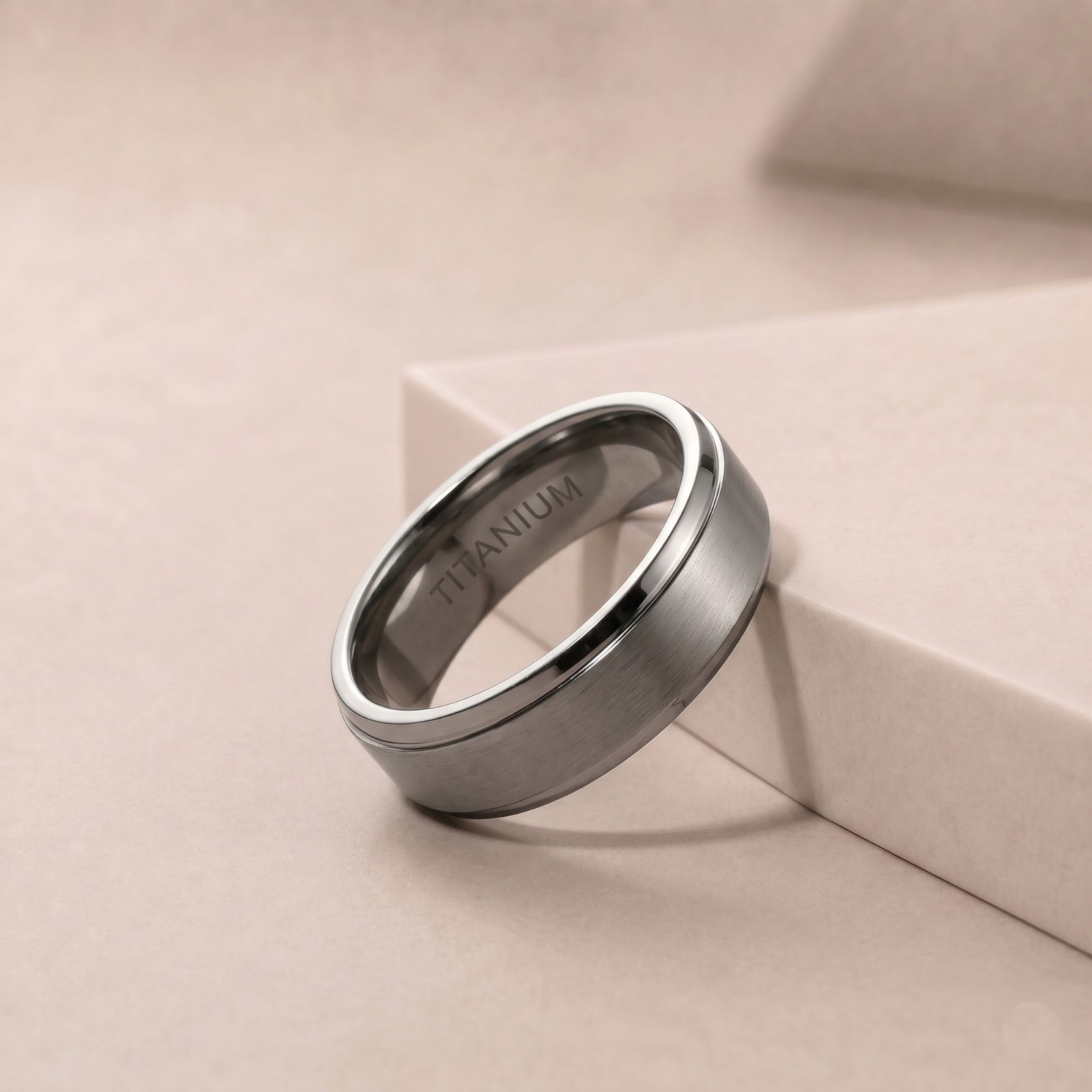 Titanium Ring for Couple Domed and Brushed Free Engraving Titanium Band SZ 5-12